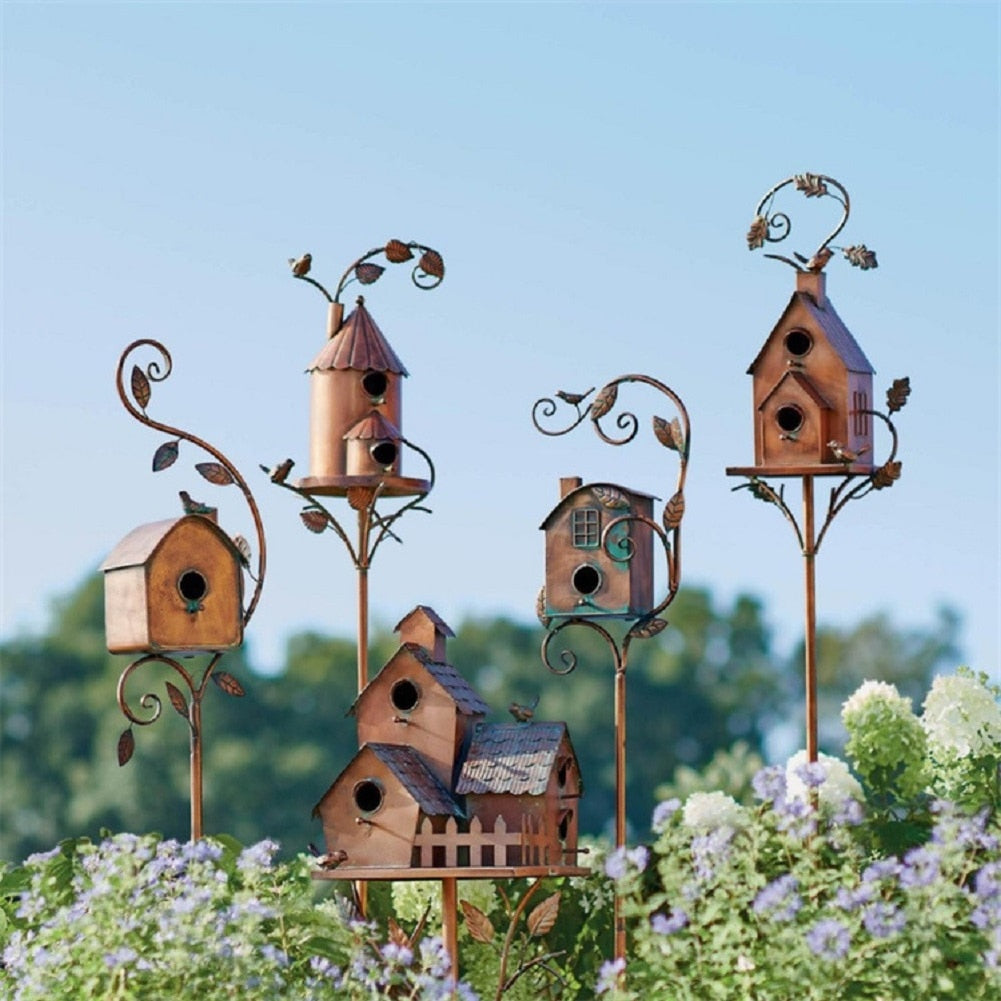 Metallkunst Vogelnest Gartenstecker - Talart