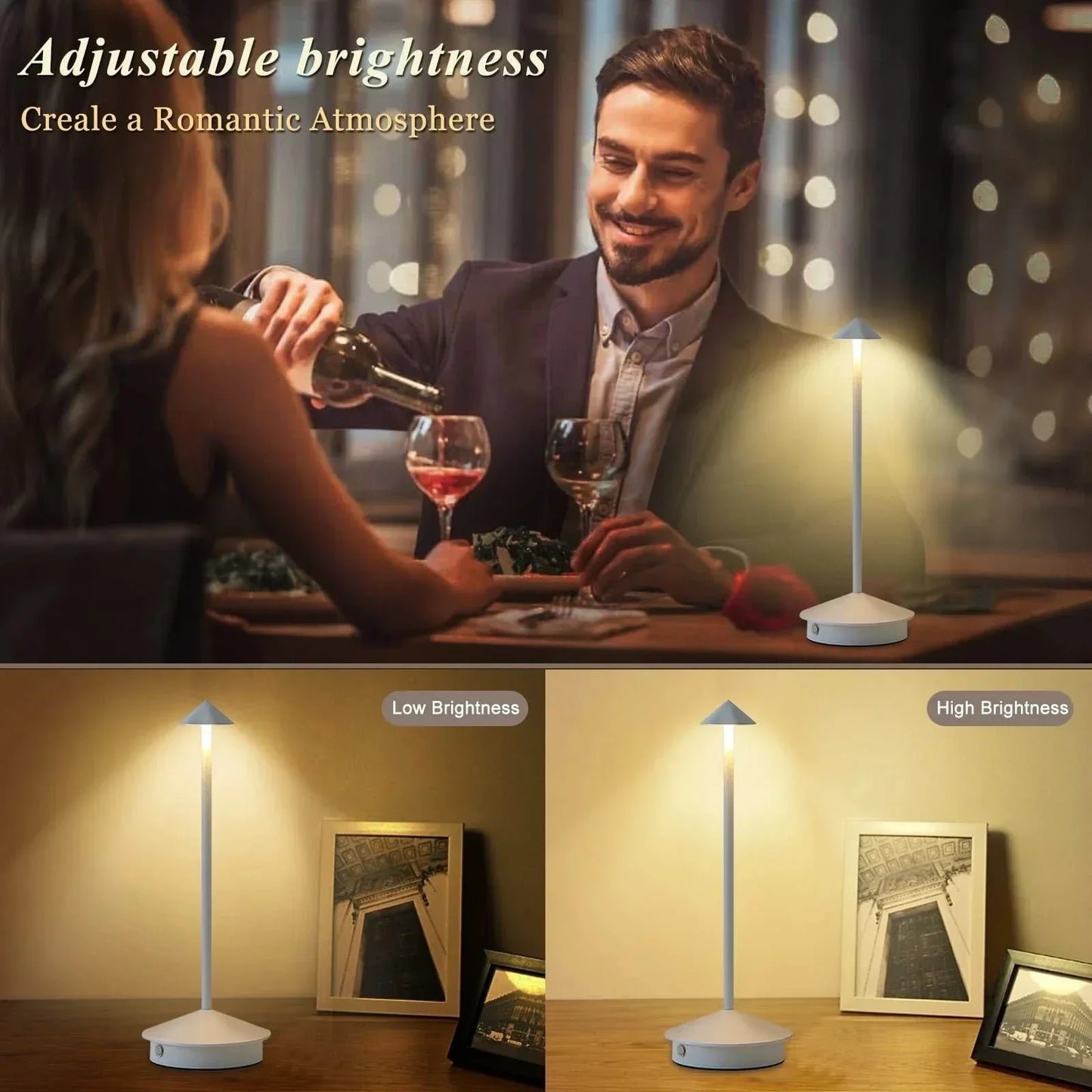 Brehn | Wiederaufladbare Tischlampe Kreative Esszimmer Touch Led Hotel Bar Kaffee Pina Pro Tischlampe Lampada Da Tavolo Dekorative Schreibtischlampe
