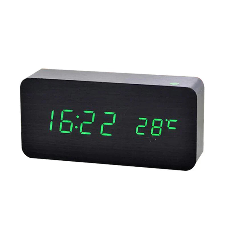 Brehn | EcoTime Digitaler Wecker aus Holz | LED-Anzeige | Modernes Design | Lautlos | Umweltfreundlich