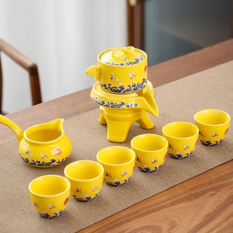 Brehn | Königliches goldenes Porzellan Drachenfluss Tee Set