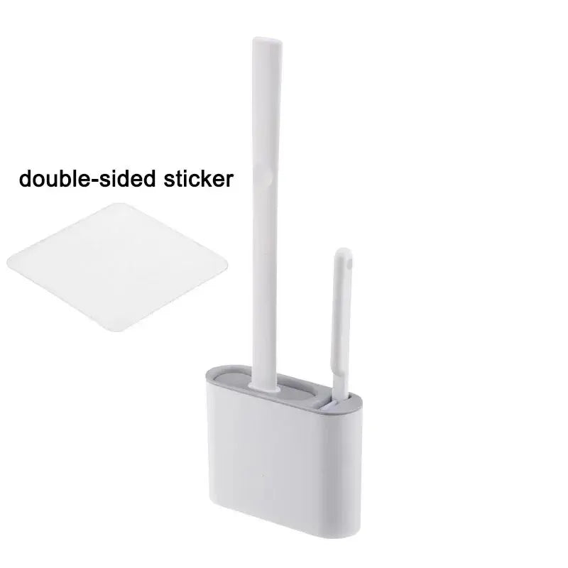 Brehn | Toilettenbürste HygieBrush DuoClean | 2-in-1 Silikon-WC-Bürstenset mit Wandhalterung | Antibakteriell & platzsparend