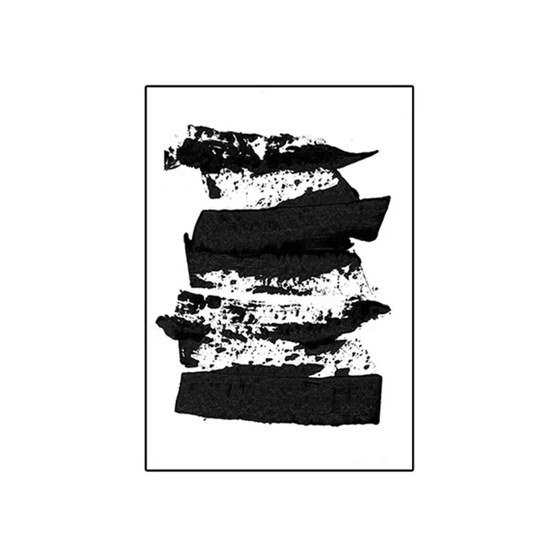 Schwarz Weiß Wandkunst Minimalistisch Abstract Tinte Pinsel Striche Fine Art Leinwanddrucke Poster Bilder Für Wohnzimmer Home Office Kunst Dekor | Brehn