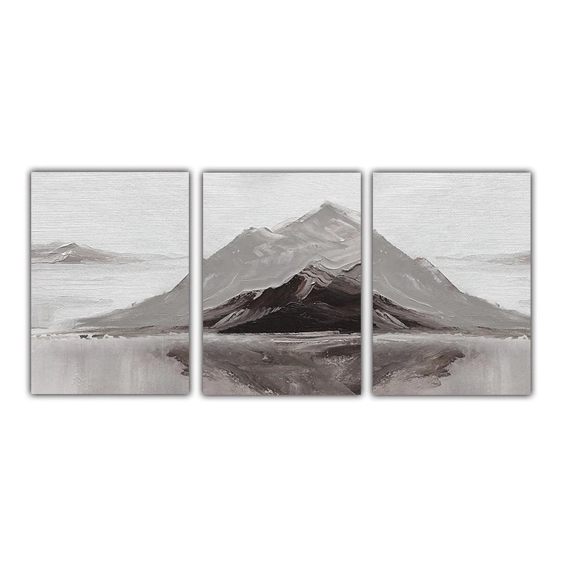 Abstrakte graue Berglandschaft Wandkunst Fine Art Leinwanddrucke Bilder für moderne Wohnung Wohnzimmer Esszimmer Kunstdekoration | Brehn