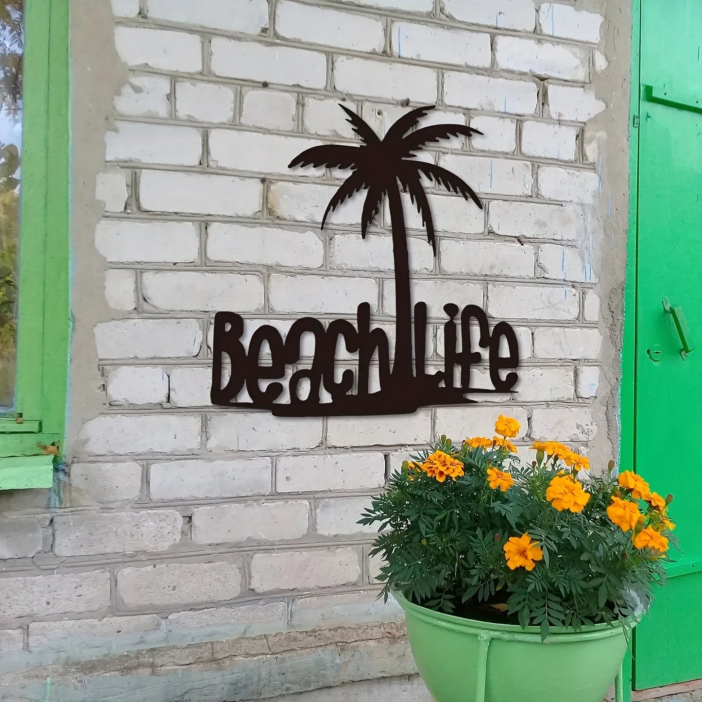 Beach Life Kokosnussbaum Metall Wandkunst 3D Dekoration Für Wohnzimmer Schlafzimmer Zuhause Büro Wand Dekoration | Brehn