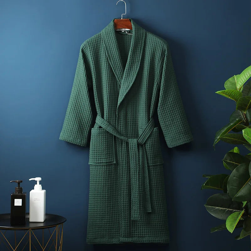 Brehn | CozyCotton Premium Bademantel aus Baumwolle | Weich & Atmungsaktiv | Perfekt für Herren & Damen | Mit Taschen