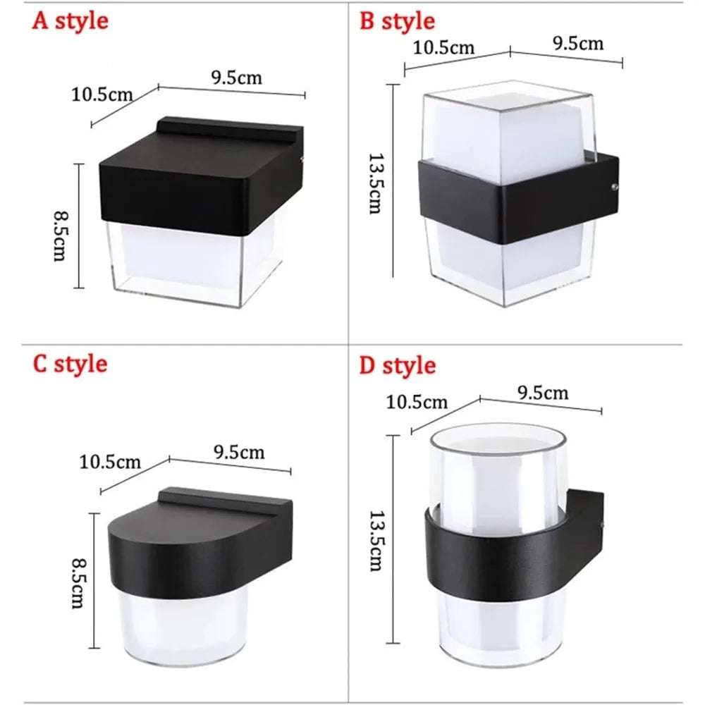 Brehn | AuroBeam LED Außenwandleuchte | Wasserdicht IP65 | Modernes Design für Balkon, Garten & Eingang | 9W / 18W