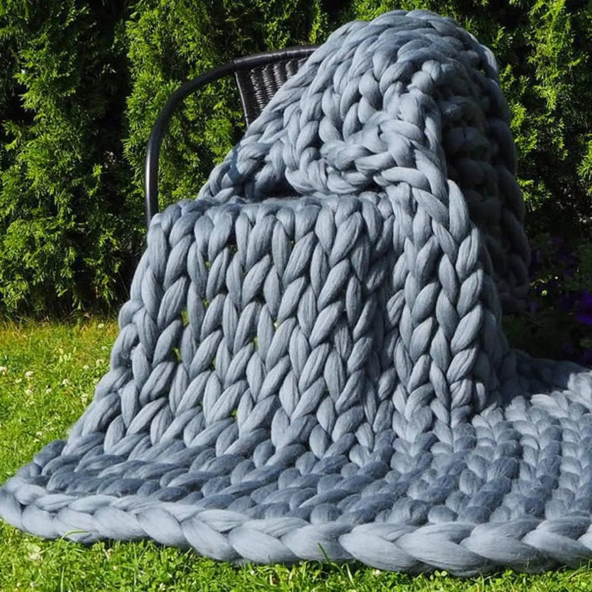 Grobstrickdecke – Kuschelige Wolldecke für jedes Zimmer – Weich und warm – Perfekt für Sofa und Bett