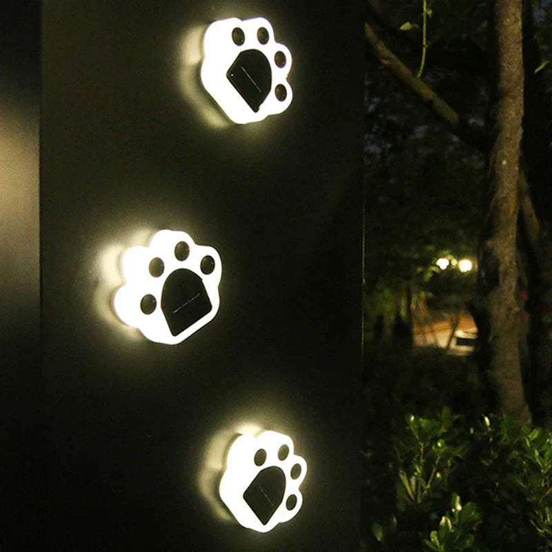 Solar LED Pfotenleuchten für Garten und Weg - Niedliche Solar-Dekoleuchten zur Wegbeleuchtung, ideal für Haustierliebhaber und Outdoor-Deko | Brehn