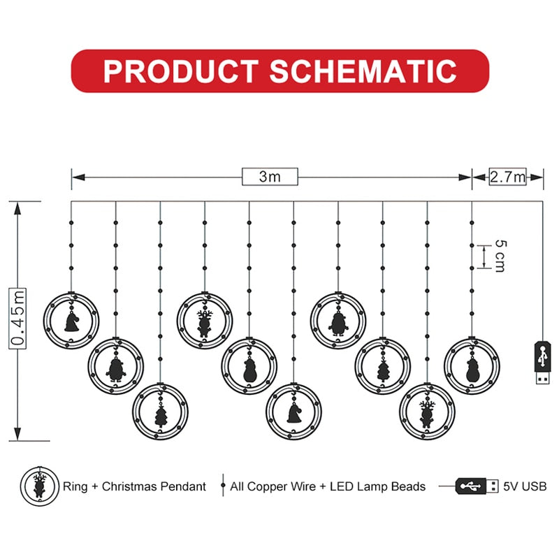 Brehn | Weihnachtsdekoration Hängende LED-Lichter