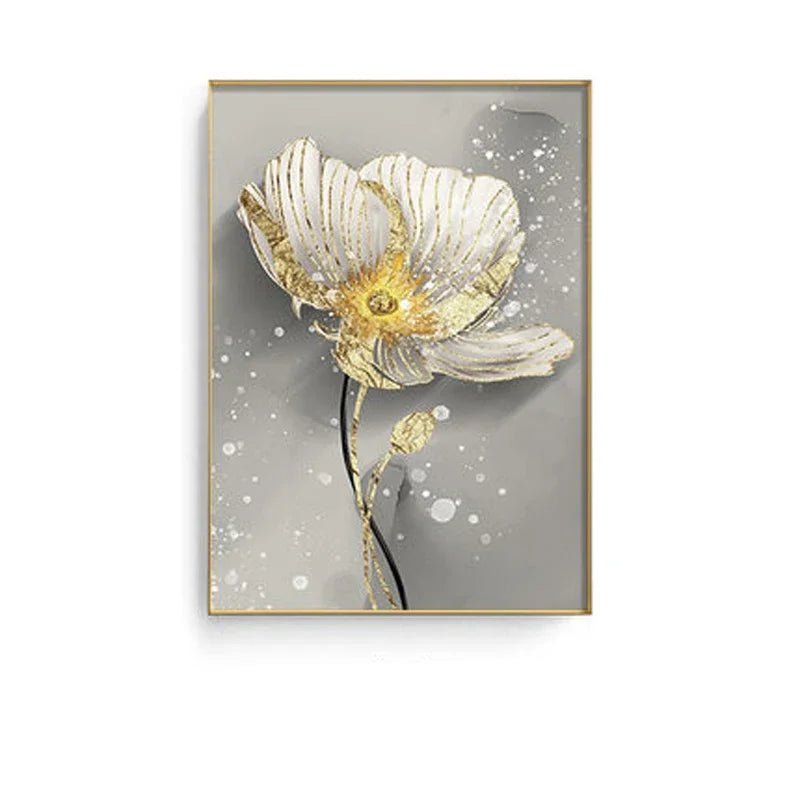 Moderne abstrakte florale Wandkunst Fine Art Leinwanddrucke blaue graue botanische Bilder für Wohnzimmer Schlafzimmer Wandkunst Dekor