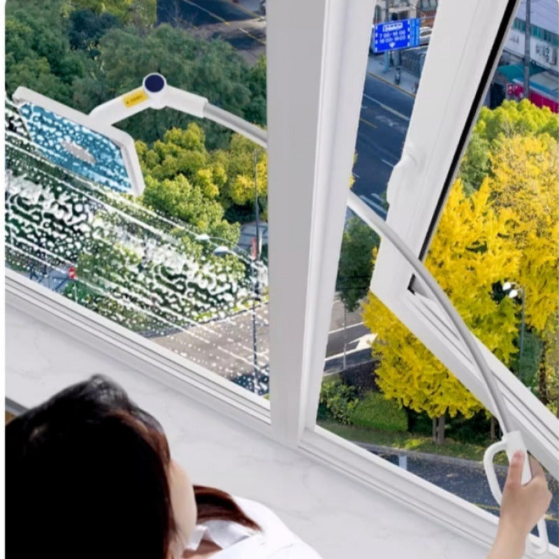 VIvolux | Mühelose doppelseitige Fensterputzbürste mit langem Griff
