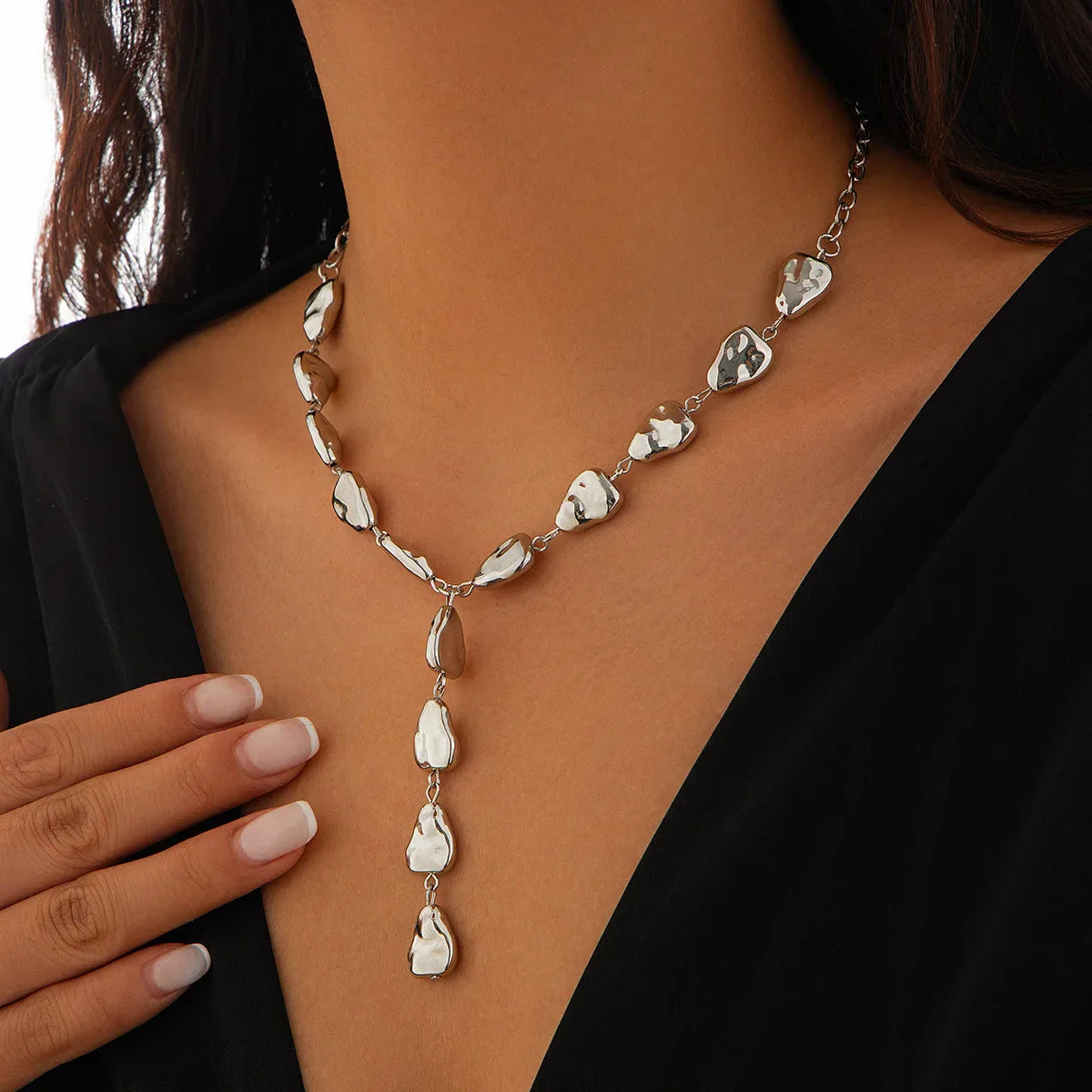 Brehn | Moderne Stein inspirierte Lariat-Halskette