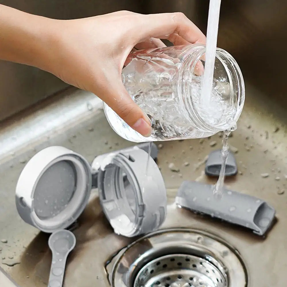 Brehn | Transparentes Glas verschließbares luftdichtes Gewürzglas mit Löffel