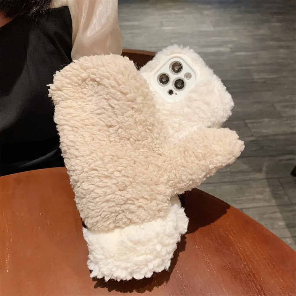 VIvolux | Flauschige Fell iPhone Case Handschuh
