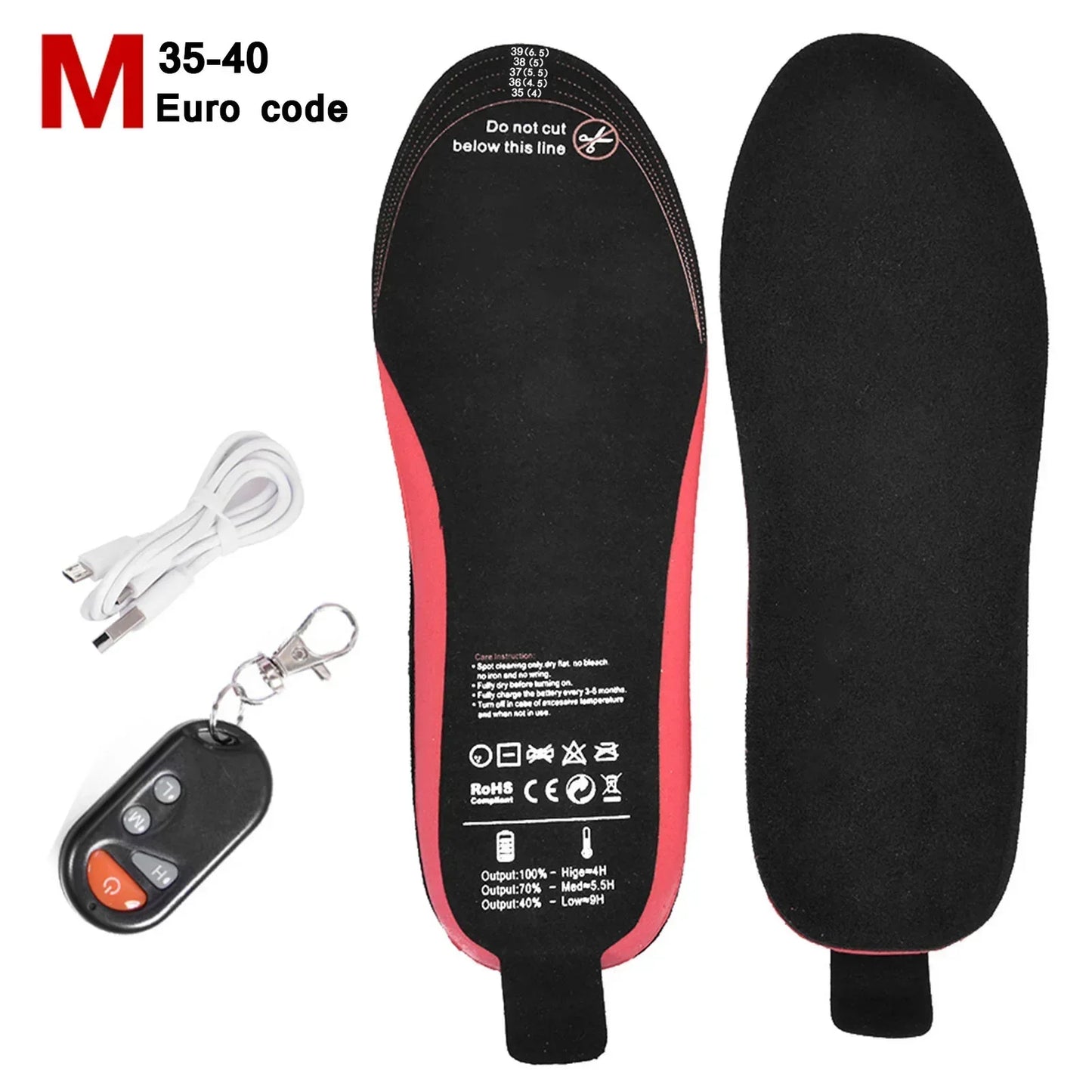 Brehn | Beheizbare Einlegesohlen WarmStep Pro | Wiederaufladbar mit Fernbedienung | 3 Heizstufen | Zuschneidbar | Elektrische Fußwärmer für Winter & Outdoor