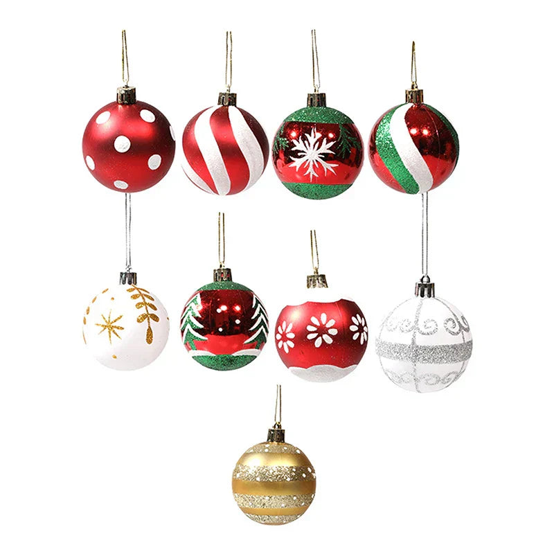 Elegante Schneeflocken Weihnachtskugeln Set – Hochwertige Christbaumkugeln in Rot, Weiß und Gold, perfekt für festliche Baumdeko zu Weihnachten | Brehn