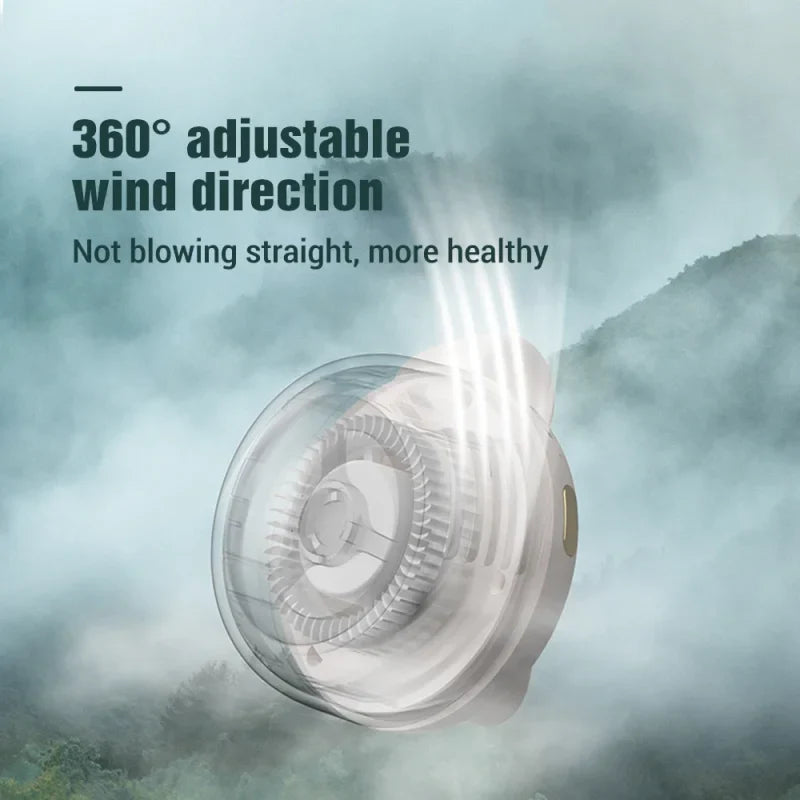 Whirlwind bladloser Ventilator – Tragbarer USB-ladbarer Mini-Ventilator mit Knopfdesign, geräuschlos für Zuhause und Reisen im Freien | Brehn