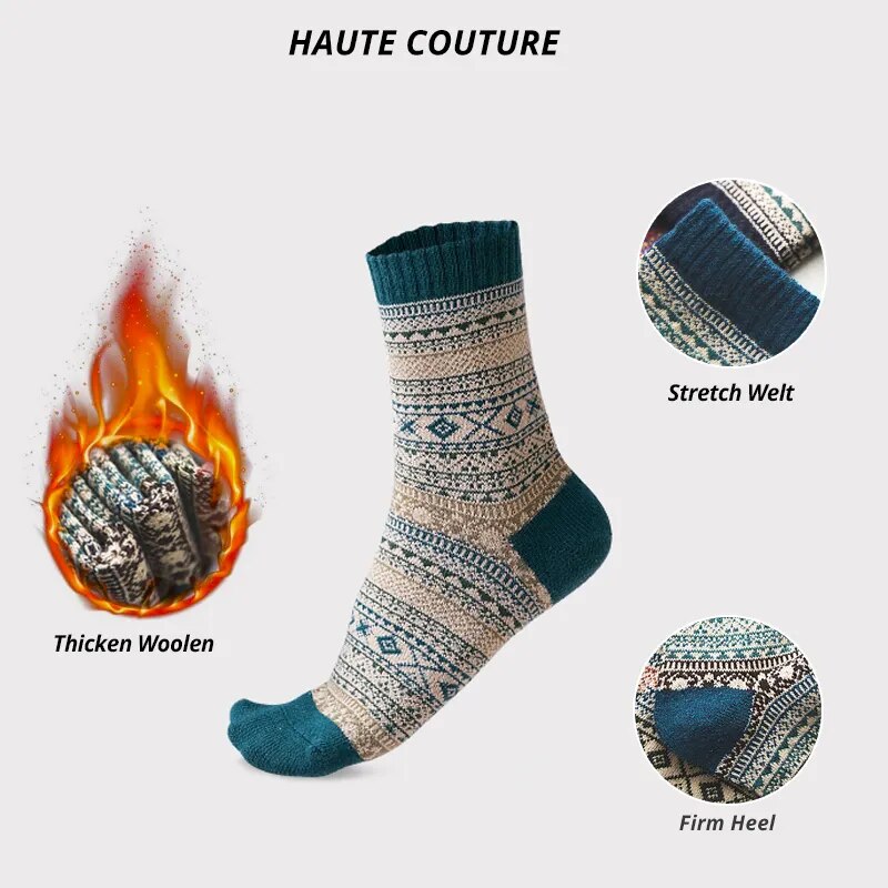 Wintersocken aus Schafwolle (5 Paar)