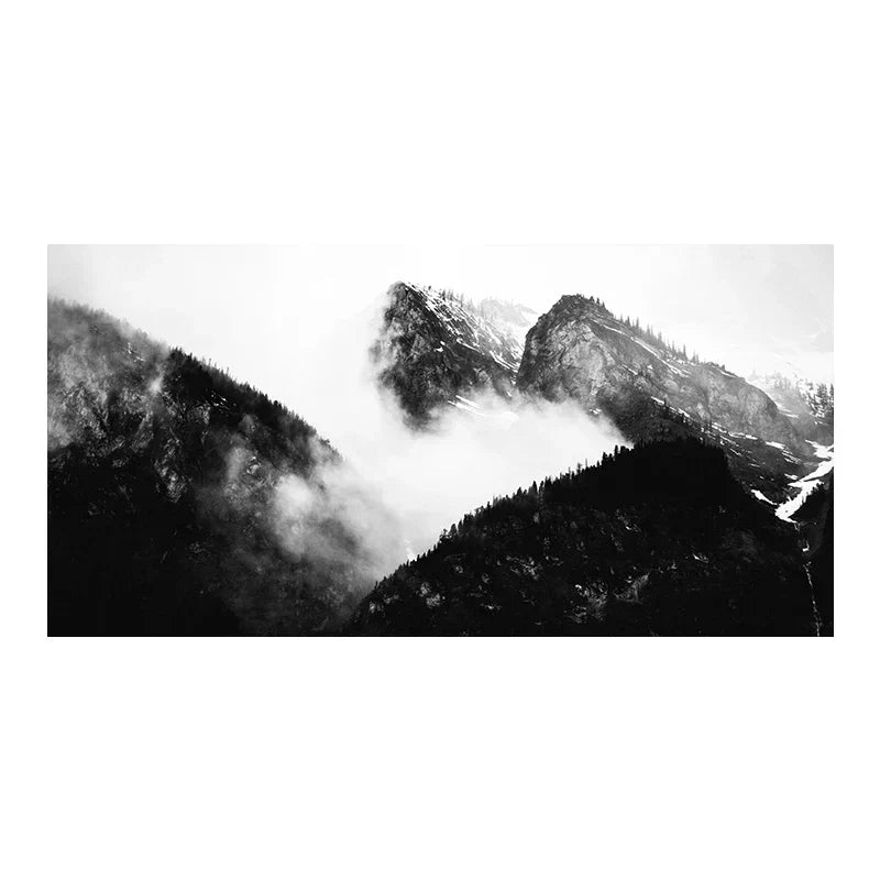 Nordlandschaften Wald Berg Wildnis Wandkunst Fine Art Leinwanddrucke Schwarz Weiß Poster Für Wohnzimmer Moderne Büros Dekor | Brehn