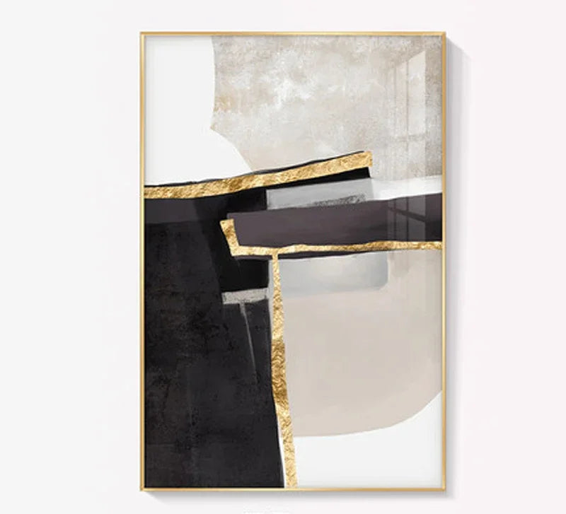 Nordic Abstract Geomorphe Neutrale Farben Golden Beige Grau Wandkunst Fine Art Leinwanddrucke Bilder Für Moderne Wohnung Wohnzimmer Dekor | Brehn
