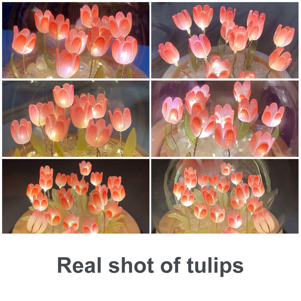 VIvolux | Shiny Tulpe Handgemachte Nachttischlampe