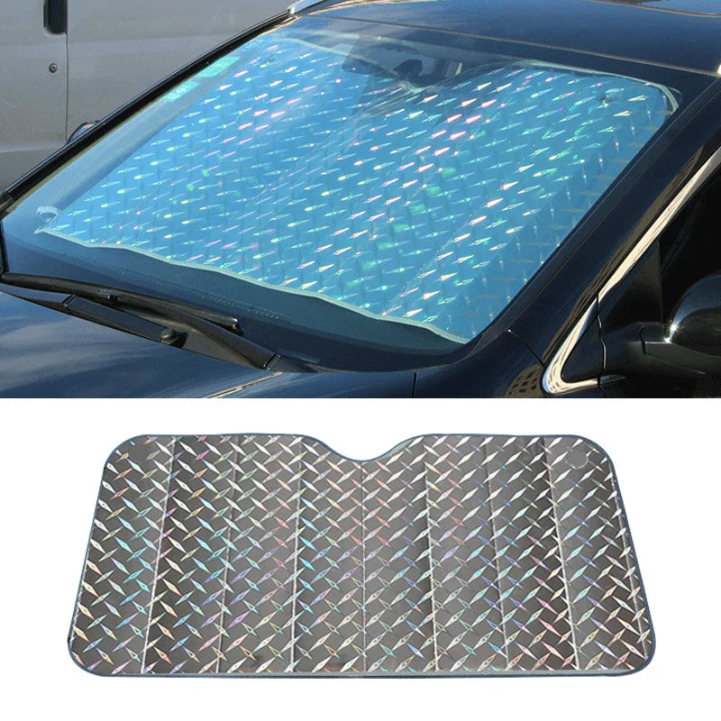 Brehn | SOLVEX Auto-Sonnenblende | UV-Schutz & Hitzeschutz für Front- und Heckscheibe | Alufolie reflektierend | Universell passend