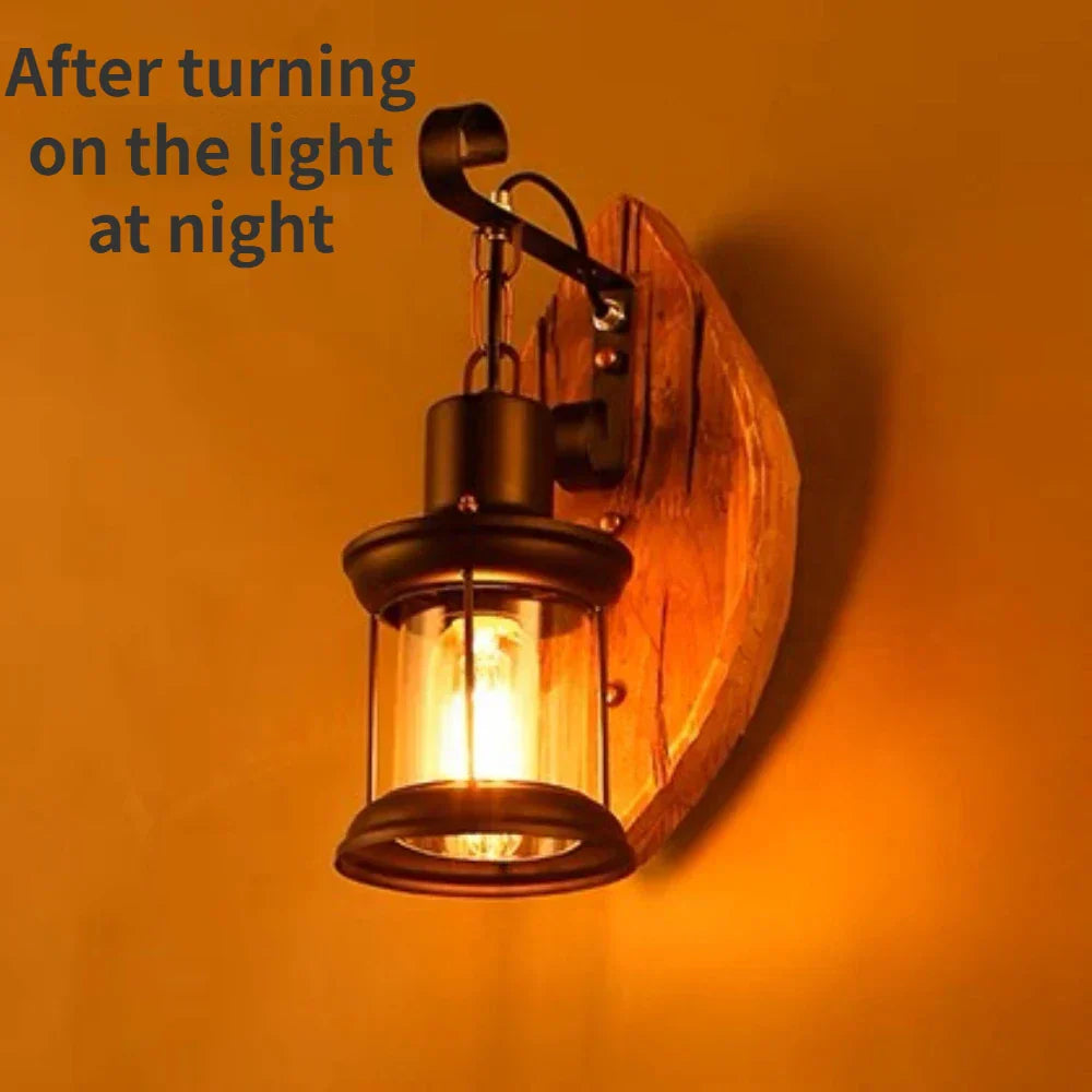 Retro-Laternenlampe, industrielle Laternen-Wandleuchte