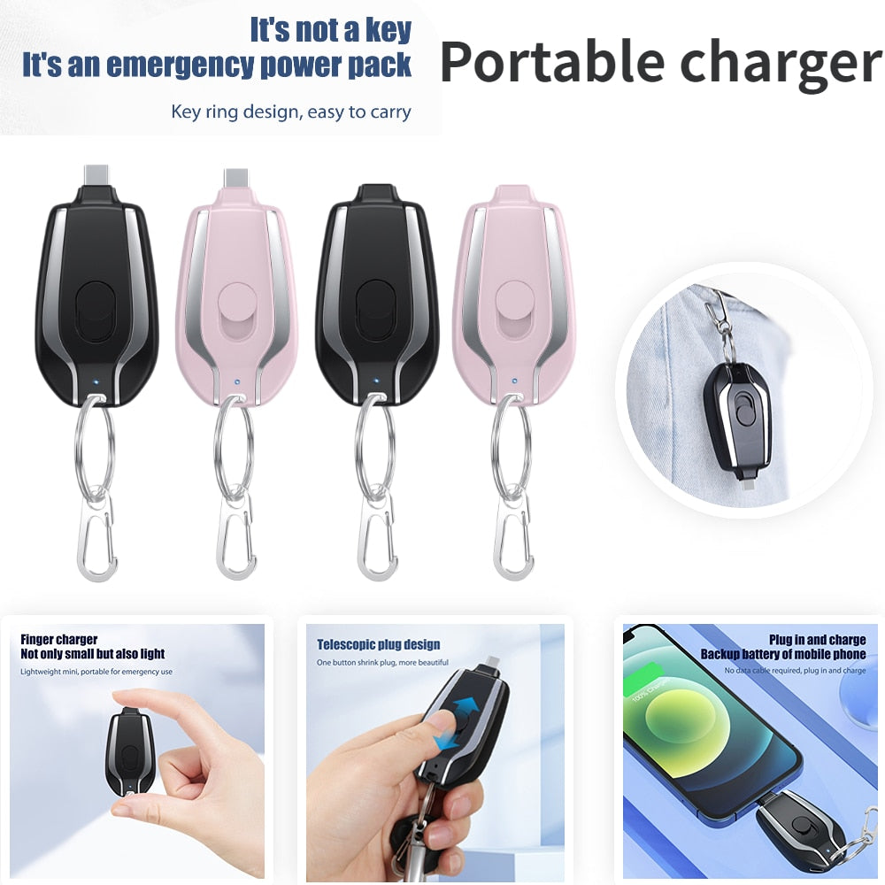 Powerbank Schlüsselanhänger 1500 mAh wasserdicht | Brehn
