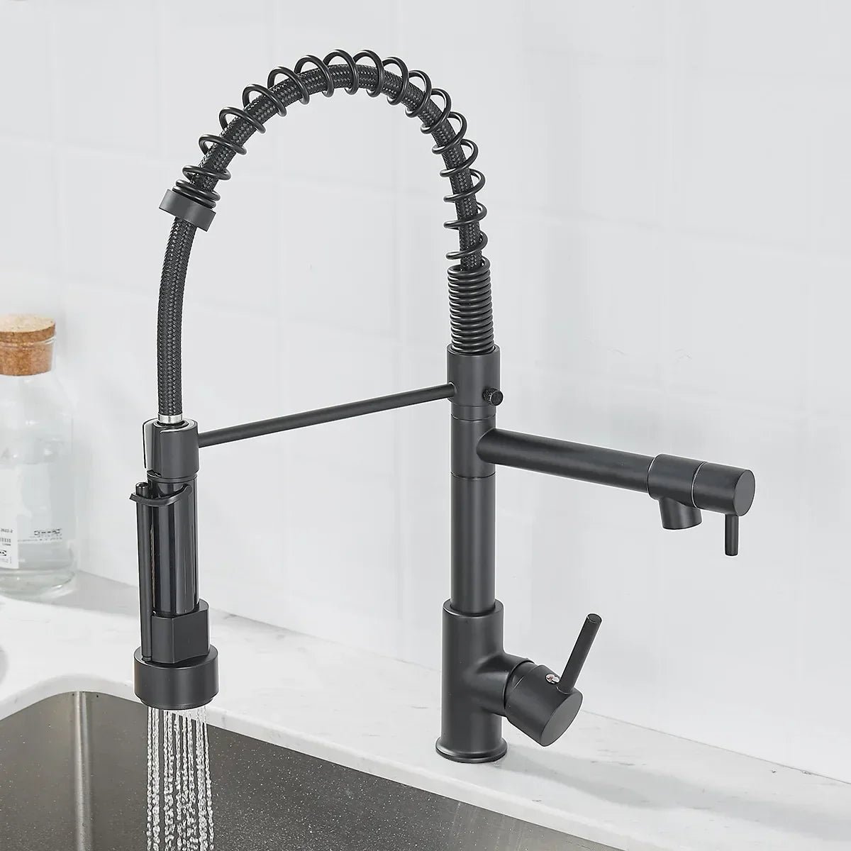 Brehn | DualFlow Küchenarmatur - Luxuriöse Doppel-Bronze-Küchenarmatur