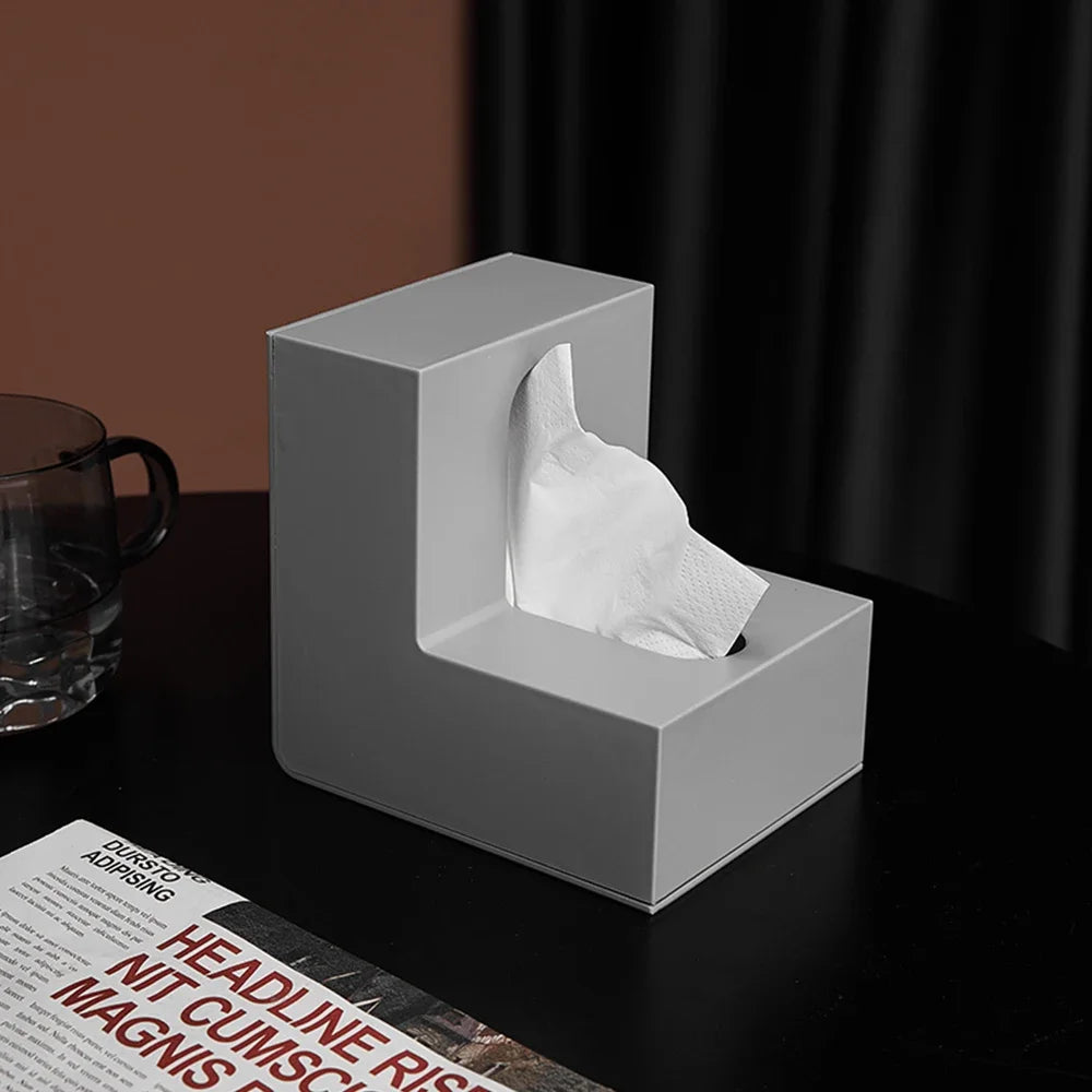 Minimalist Abstract L-förmiger skulpturaler Taschentuchspender für Wohnzimmer Kaffeetisch Küche Arbeitsplatte Desktop Nordic Stil Wohnkultur | Brehn