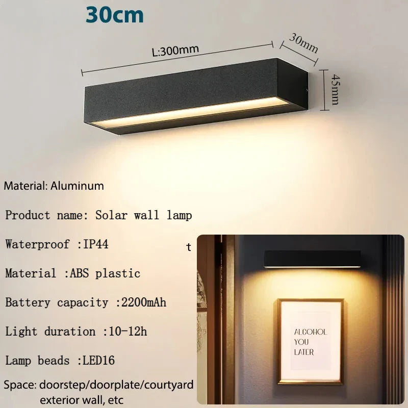 Brehn | Solar Wandleuchte Solavella | 16 LEDs | Superhell & Wasserdicht | Für Garten, Balkon & Hauswand | Warm- & Kaltweiß