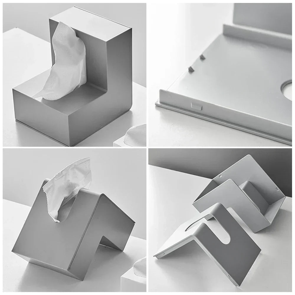 Minimalist Abstract L-förmiger skulpturaler Taschentuchspender für Wohnzimmer Kaffeetisch Küche Arbeitsplatte Desktop Nordic Stil Wohnkultur | Brehn