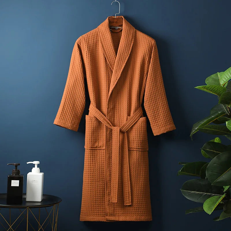 Brehn | CozyCotton Premium Bademantel aus Baumwolle | Weich & Atmungsaktiv | Perfekt für Herren & Damen | Mit Taschen