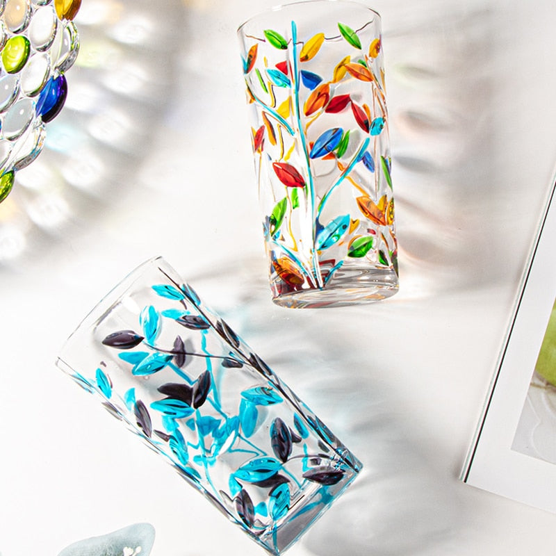 Handgemalte Blattglas-Tasse | Brehn