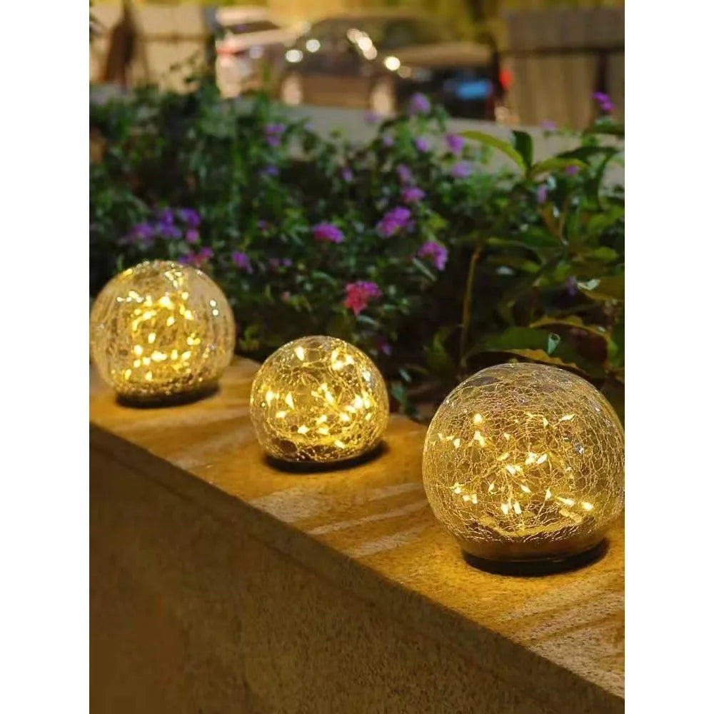 LED Gartenleuchten in Crackle-Glas Optik – Solar Kugellampen für Außenbereich und Dekoration | Brehn