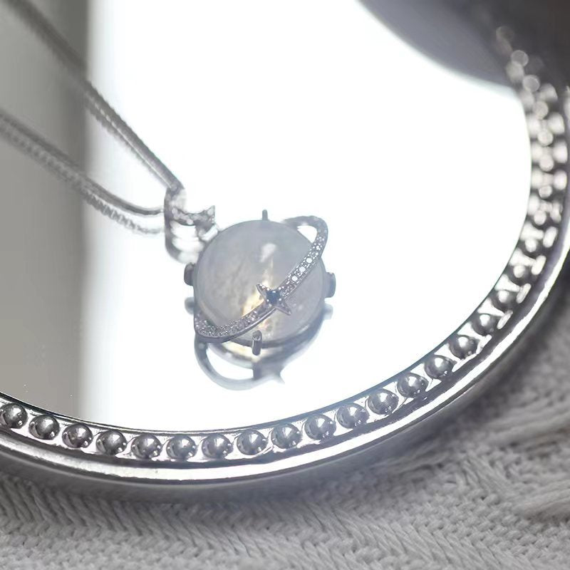 Brehn | Elegante Lunar Bliss Kristall Halskette