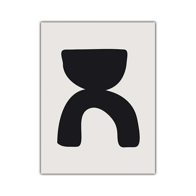 Minimalistische abstrakte primitive Symbole Wandkunst Fine Art Leinwanddrucke Schwarz Weiß Bilder für moderne Wohnung Wohnzimmer Dekor | Brehn