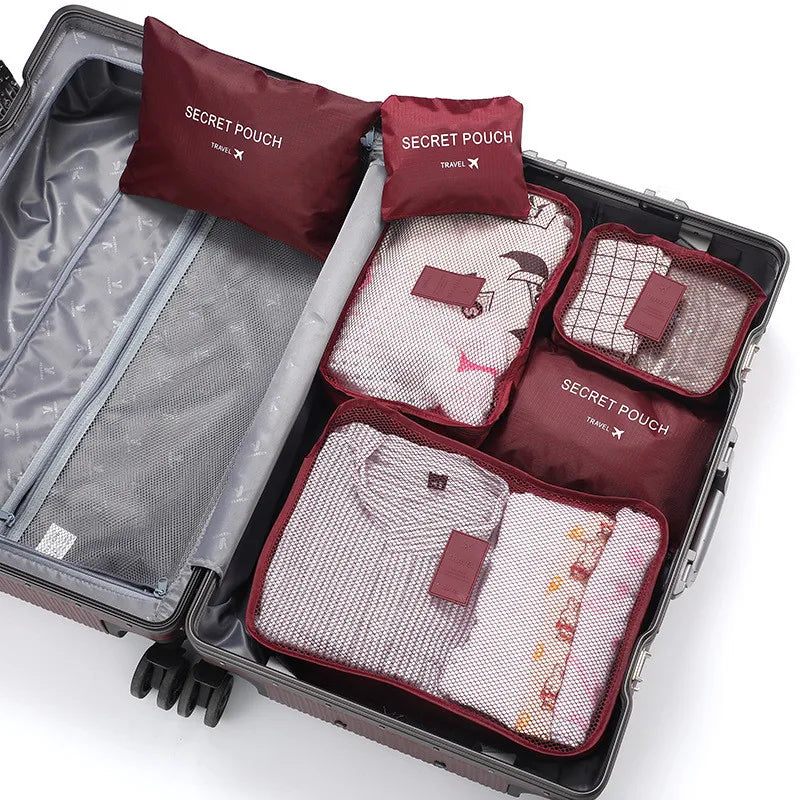 Brehn | TRAVORO Packwürfel Set | 6-teilig | Wasserdicht & Extra Volumen | Koffer Organizer für Herren