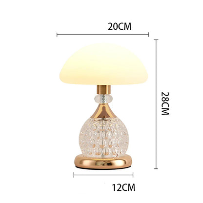 Dekoratives Stimmungslicht LED – Kristall Tischlampe mit Pilz-Design, Vintage Deko-Lampe für Wohnzimmer oder Schlafzimmer | Brehn