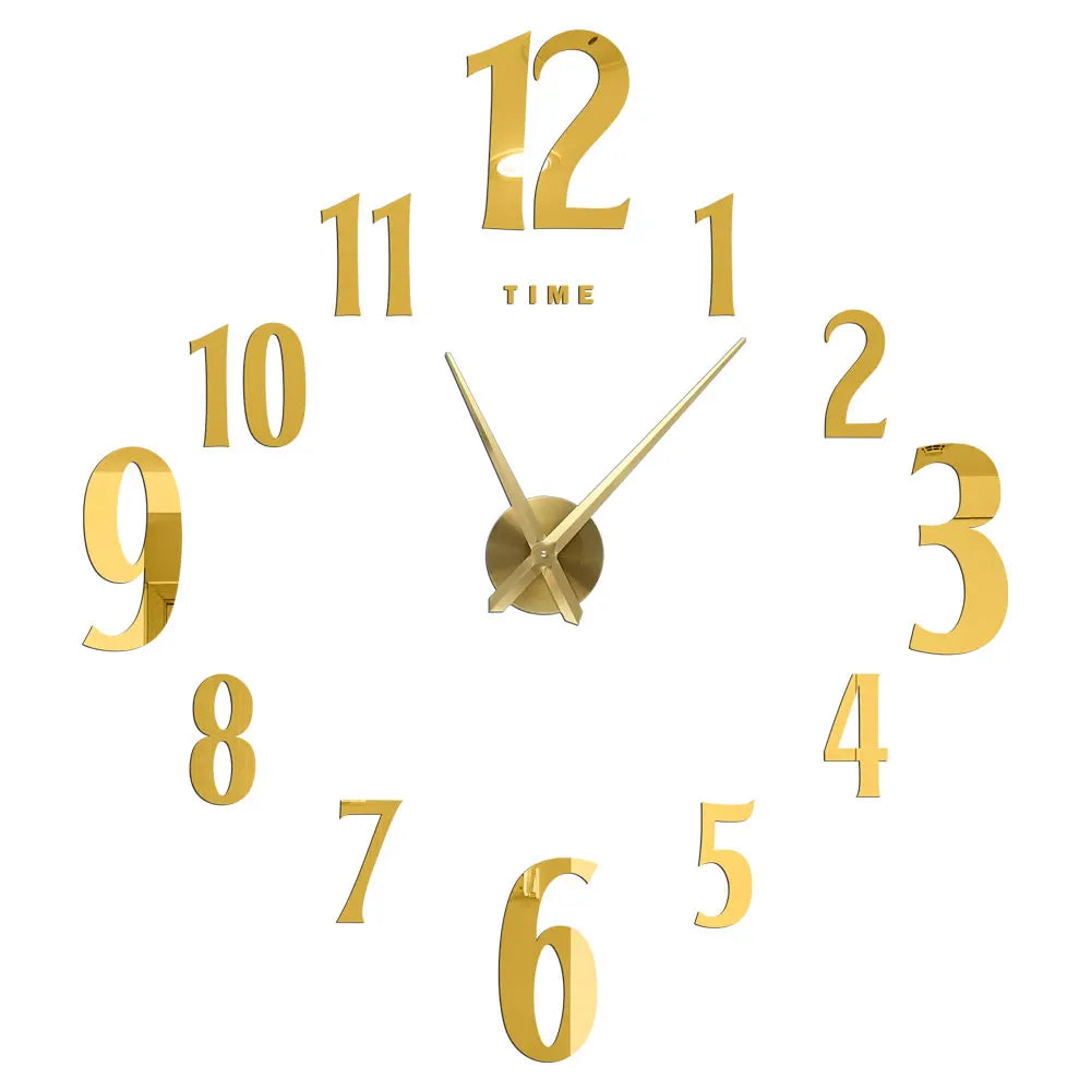 Große Wanduhr DIY 3D Selbstkleber Spiegel Acryl Wanduhr für Küche Esszimmer Wohnzimmer Kreative Wohnkultur | Brehn