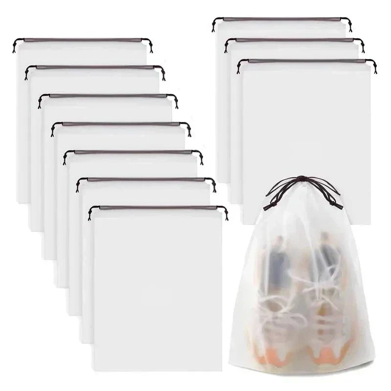 Travix Schuhbeutel-Set | Wasserdicht & Transparent | 10er-Pack | Für Reisen & Alltag