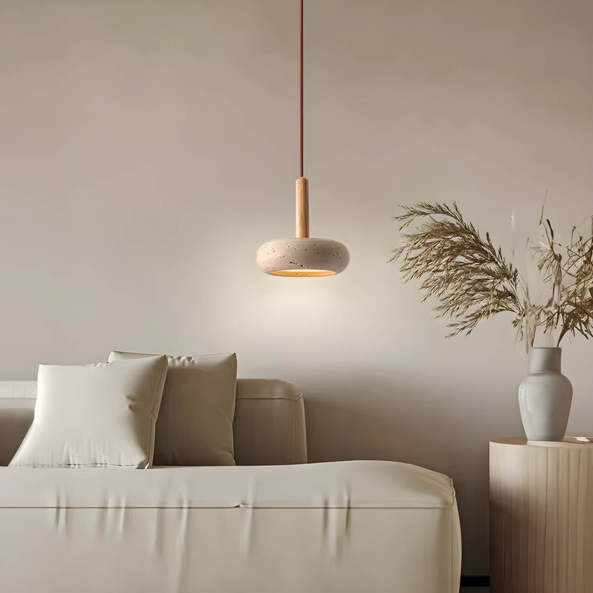 Brehn | GlowStone Deckenlampe - Natürliche Travertin LED Pendelleuchte