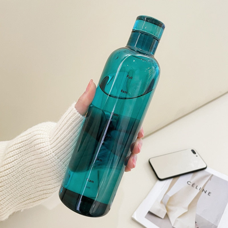 Brehn | Zeit Skala hitzebeständiger Glas Wasserflasche