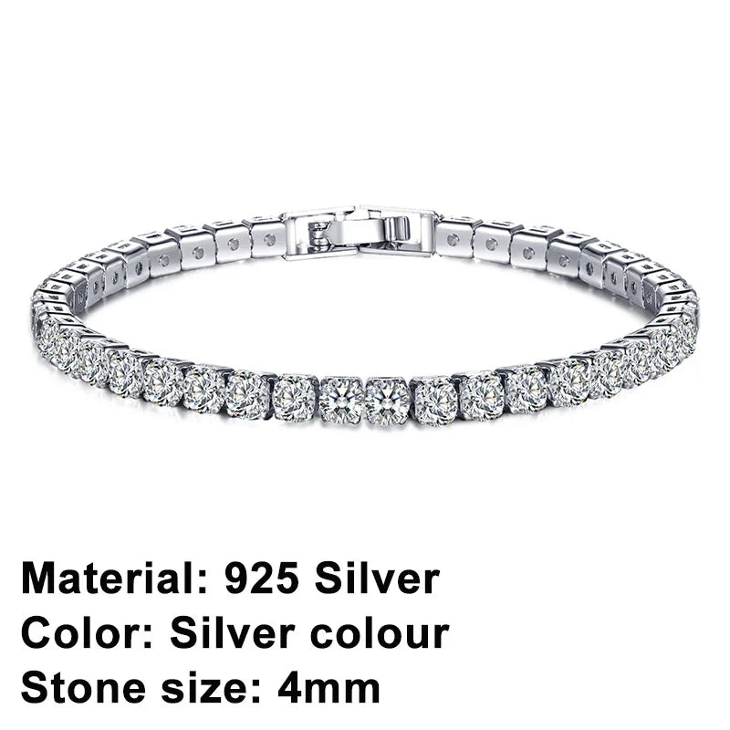 Brehn | Tennis-Armband – Glänzen Sie mit Attitüde: Eleganz aus Sterlingsilber und Hip-Hop-Flair!