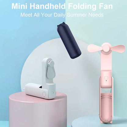 Tragbarer Mini-Handventilator – Wiederaufladbarer faltbarer Taschenventilator mit Batterie, kühlender Handventilator und Powerbank-Funktion | Brehn