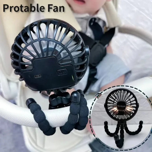 Wiederaufladbarer Babywagenventilator: Handheld USB bladeless Mini Ventilator - Leises Kühlen für den Außenbereich, Nacken- und Tischventilator | Brehn
