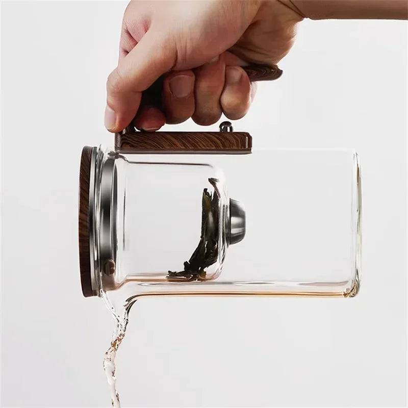Auréa Glas Teekanne – Luxuriöser Teefilter mit Holzgriff | Brehn