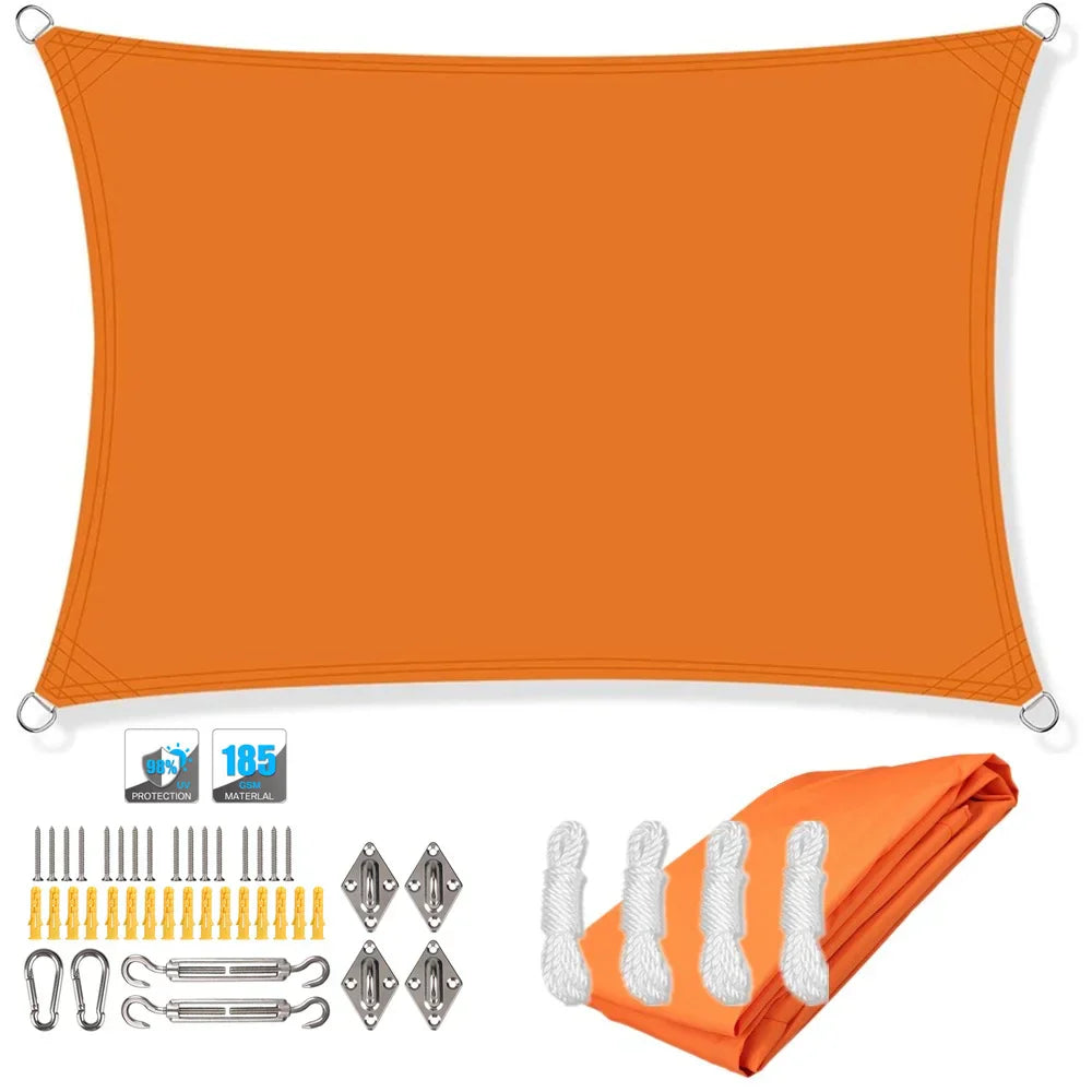 Wasserdichtes rechteckiges Sonnensegel mit UV-Schutz und Montagesatz – ShadeGuard