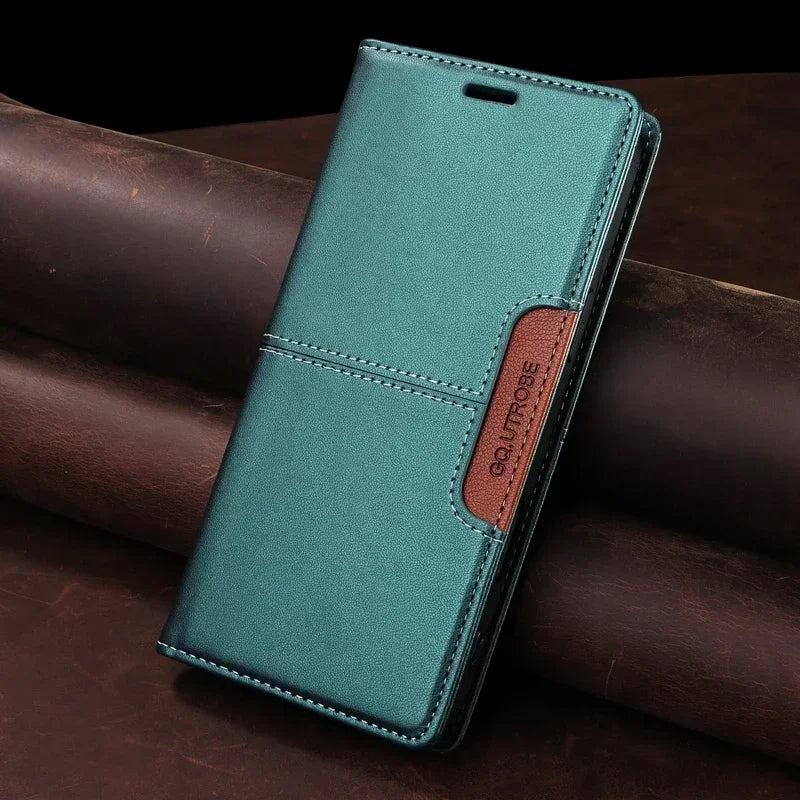 BowLift | RFID Leather iPhone 16/15 Magnetic Flip Wallet Case