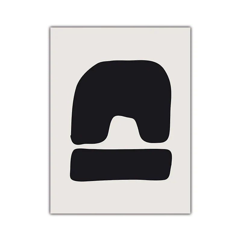 Minimalistische abstrakte primitive Symbole Wandkunst Fine Art Leinwanddrucke Schwarz Weiß Bilder für moderne Wohnung Wohnzimmer Dekor | Brehn